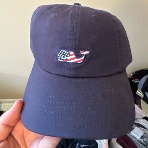 Vineyard Vines Dark Blue Cap with USA Whale Logo